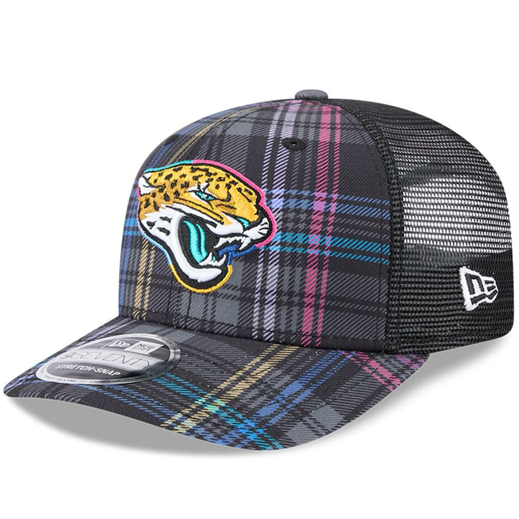 2024 NFL Crucial Catch Plaid 9SEVENTY Trucker Snapback Hat - Jacksonville Jaguars Hats