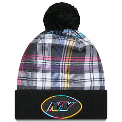 Youth 2024 NFL Crucial Catch Plaid Cuffed Pom Knit Hat - New York Jets Hats