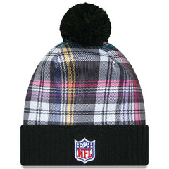 Youth 2024 NFL Crucial Catch Plaid Cuffed Pom Knit Hat - New York Jets Hats