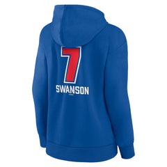 Royal Dansby Swanson Chicago Cubs Women's Fastball Player Name & Number Pullover Hoodie
