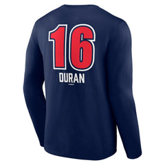 Navy Jarren Duran Boston Red Sox Fastball Player Name & Number Long Sleeve T-Shirt