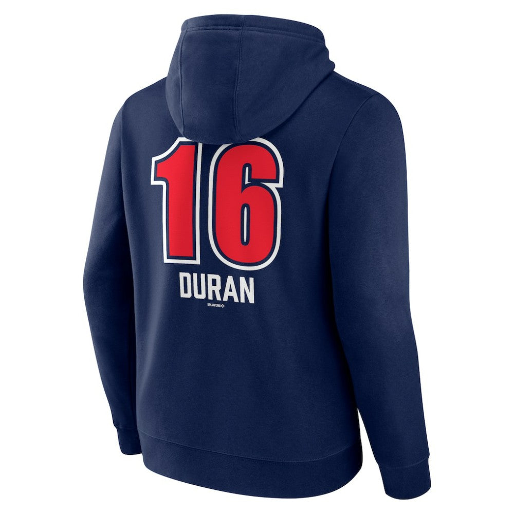 Navy Jarren Duran Boston Red Sox Fastball Player Name & Number Pullover Hoodie