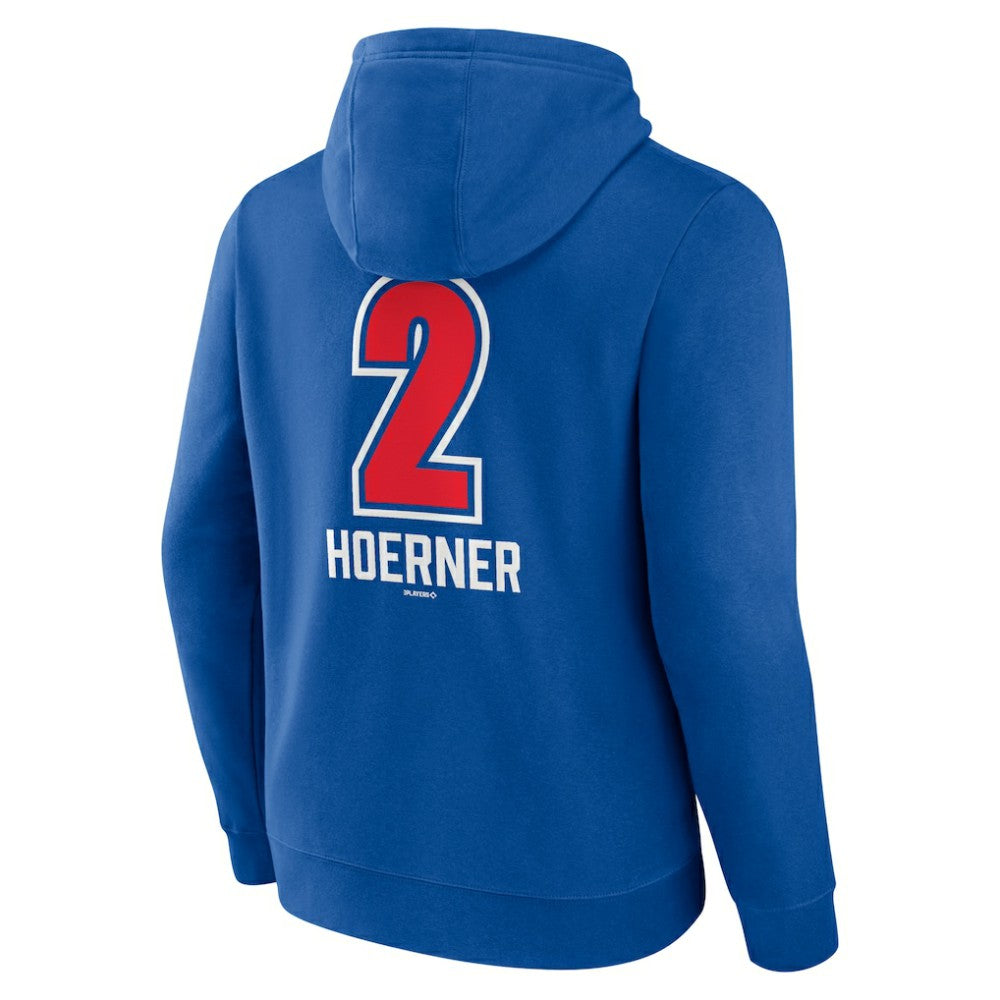 Royal Nico Hoerner Chicago Cubs Fastball Player Name & Number Pullover Hoodie