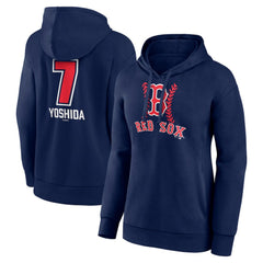 Navy Masataka Yoshida Boston Red Sox Women's Fastball Player Name & Number Pullover Hoodie