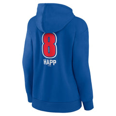Royal Ian Happ Chicago Cubs Women's Fastball Player Name & Number Pullover Hoodie