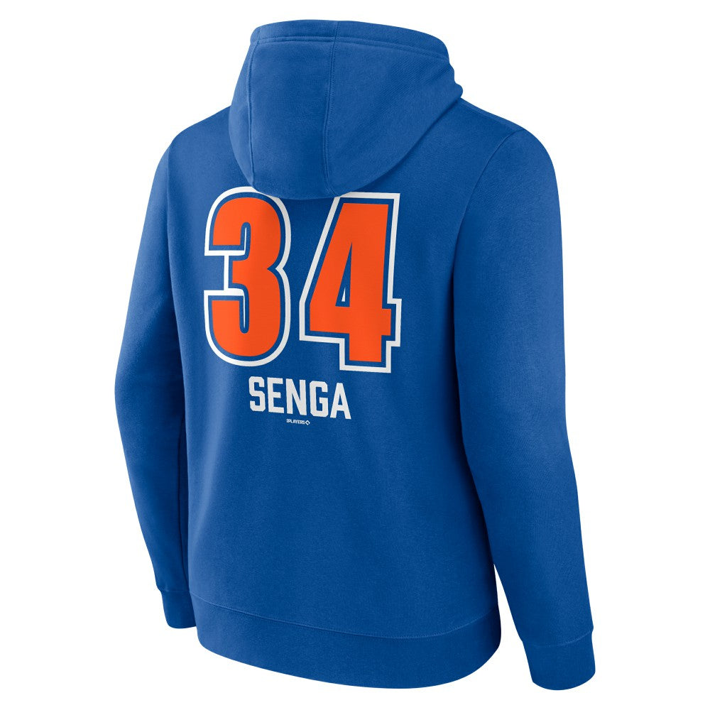 Royal Kodai Senga New York Mets Fastball Player Name & Number Pullover Hoodie
