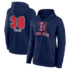 Navy Triston Casas Boston Red Sox Women's Fastball Player Name & Number Pullover Hoodie