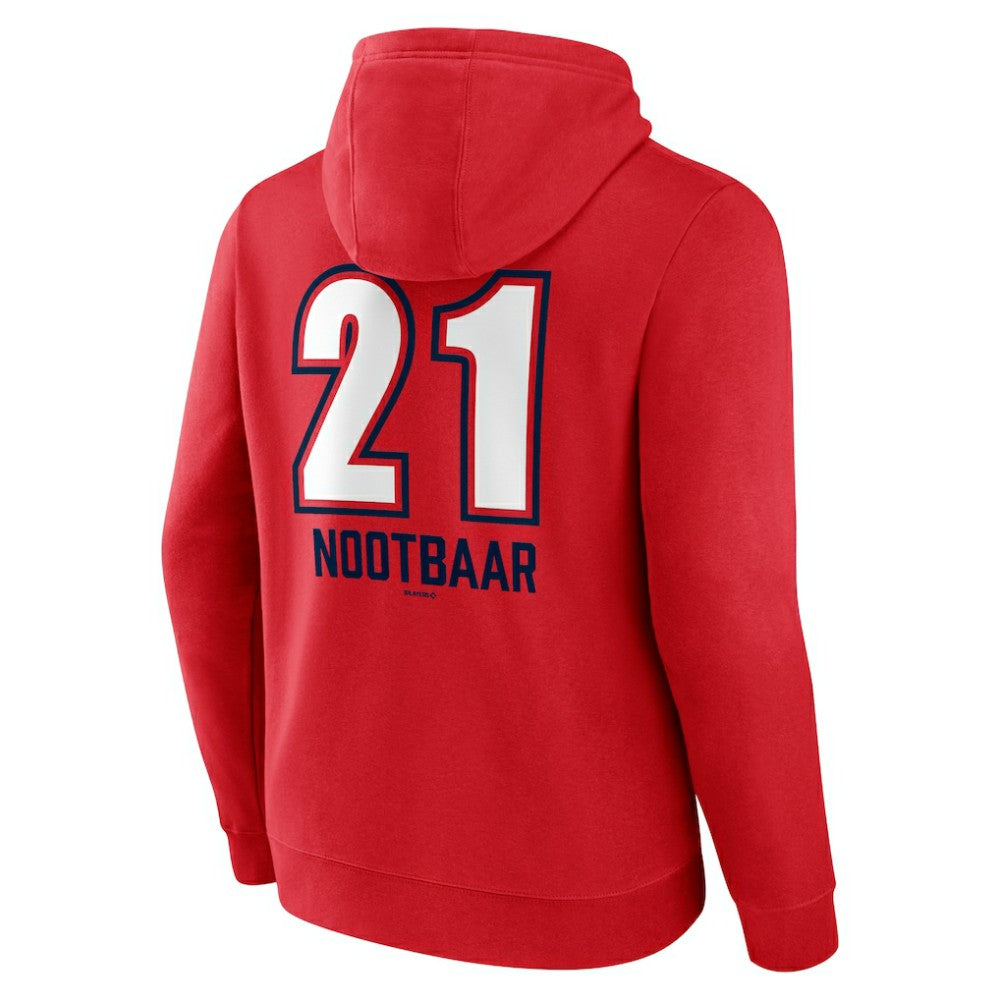 Red Lars Nootbaar St. Louis Cardinals Fastball Player Name & Number Pullover Hoodie