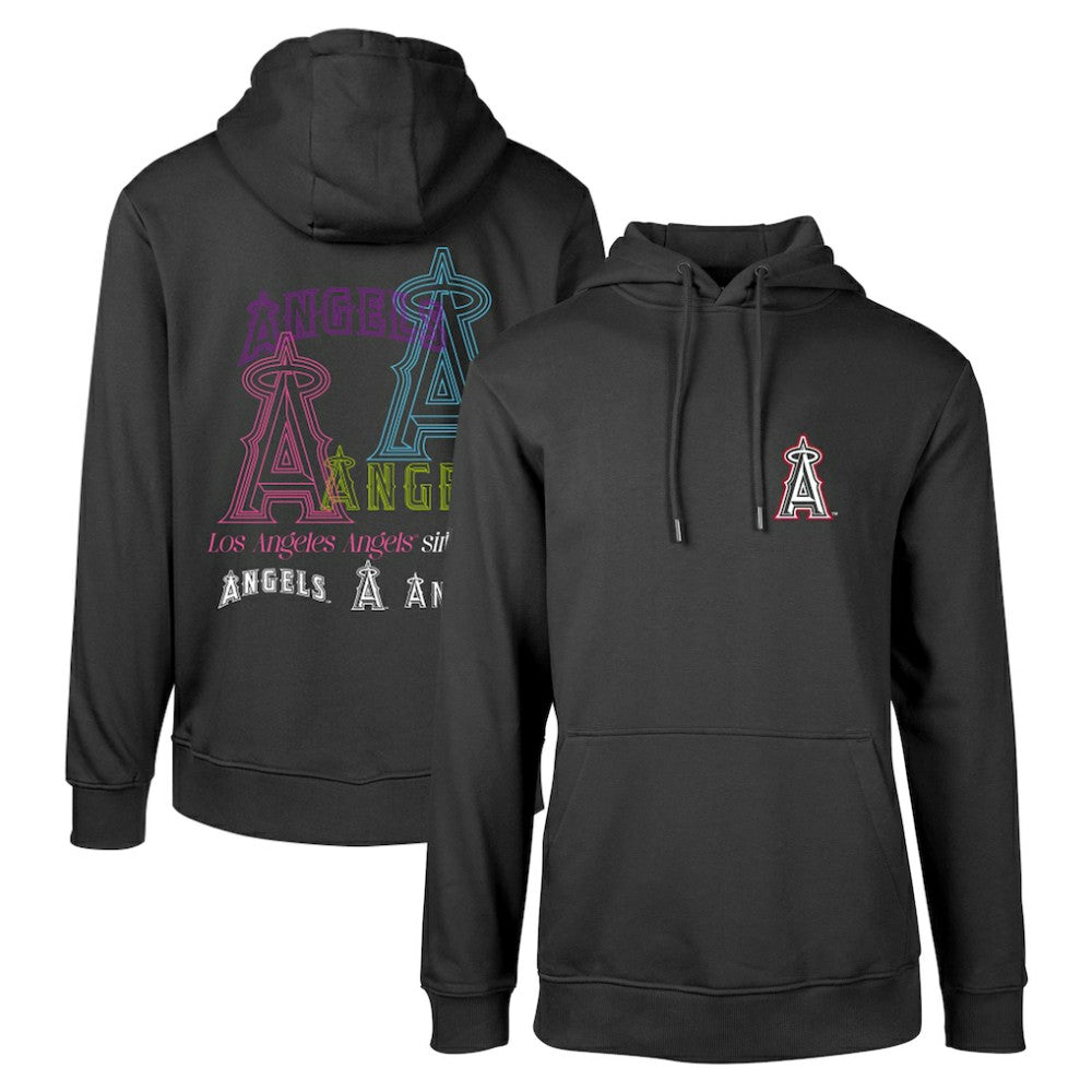 Black Los Angeles Angels Levelwear Podium Vintage Pullover Hoodie