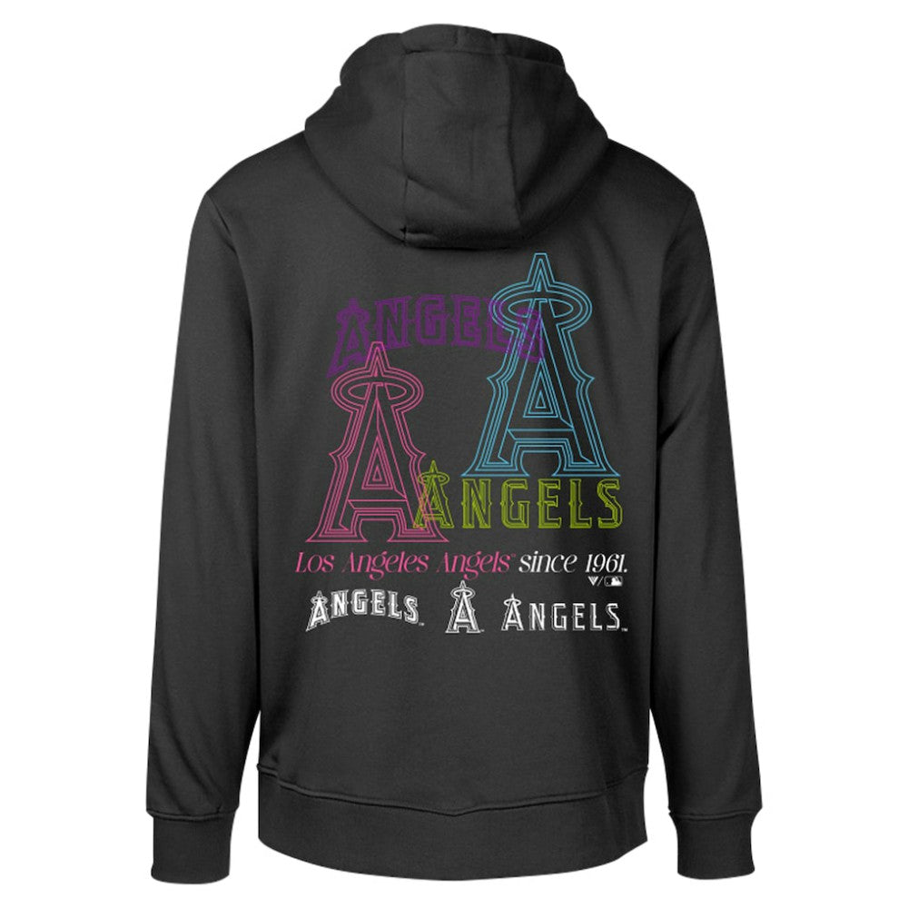 Black Los Angeles Angels Levelwear Podium Vintage Pullover Hoodie
