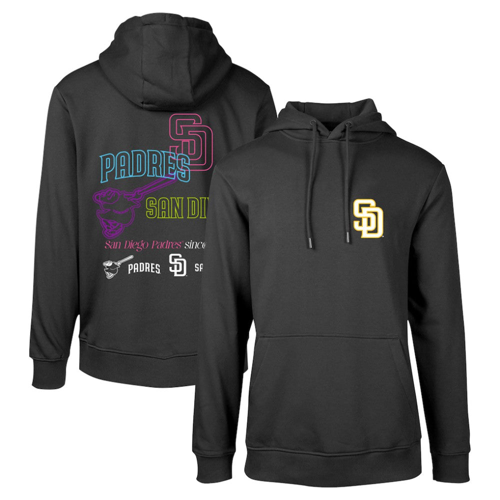 Black San Diego Padres Levelwear Podium Vintage Pullover Hoodie