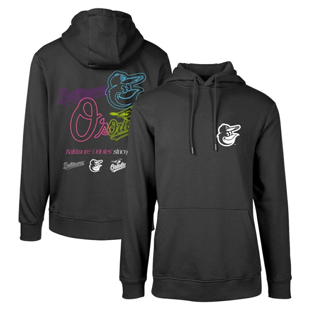 Black Baltimore Orioles Levelwear Podium Vintage Pullover Hoodie