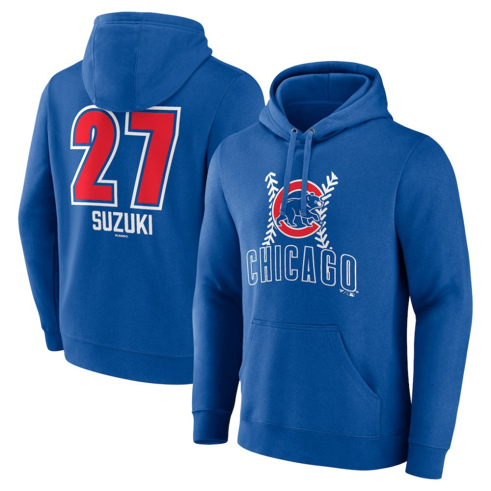 Royal Seiya Suzuki Chicago Cubs Fastball Player Name & Number Pullover Hoodie