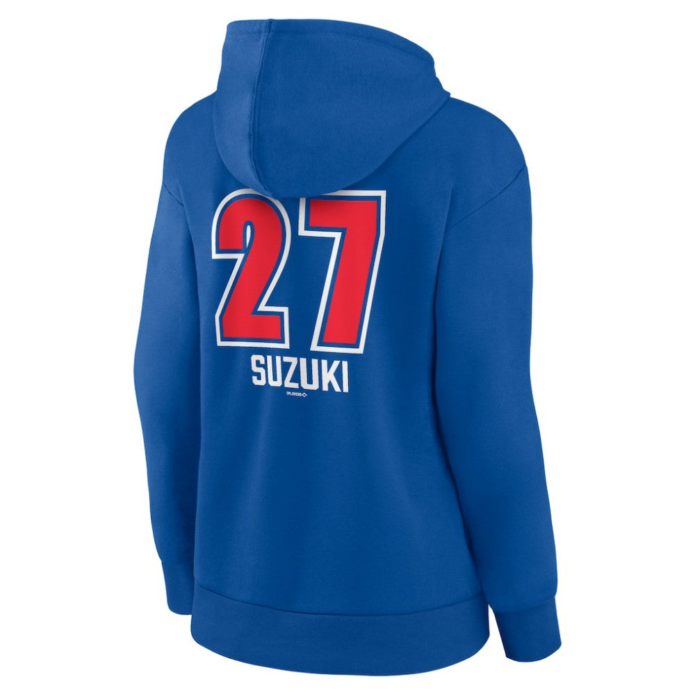 Royal Seiya Suzuki Chicago Cubs Women's Fastball Player Name & Number Pullover Hoodie