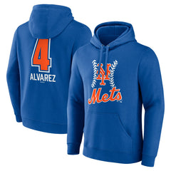 Royal Francisco Alvarez New York Mets Fastball Player Name & Number Pullover Hoodie