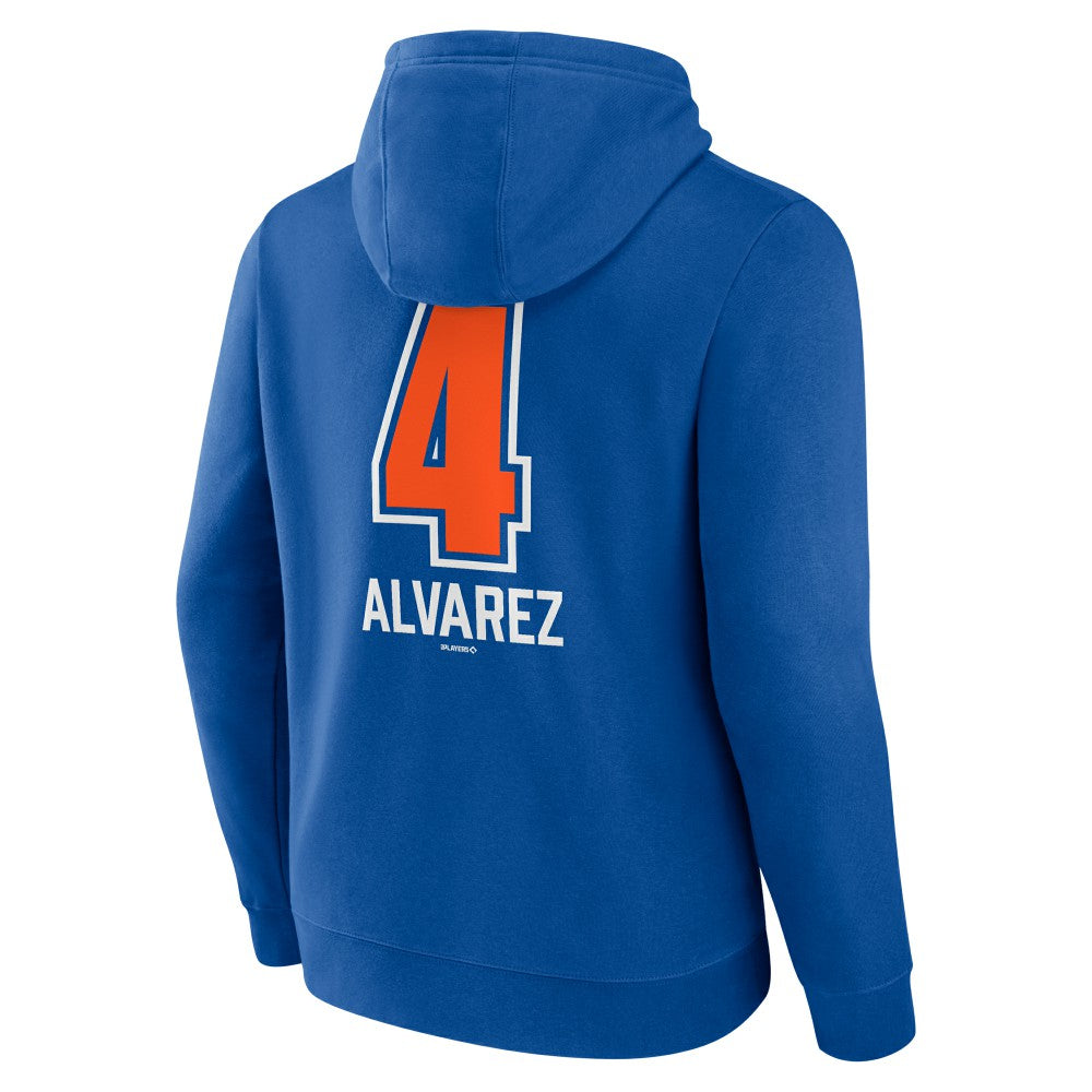 Royal Francisco Alvarez New York Mets Fastball Player Name & Number Pullover Hoodie