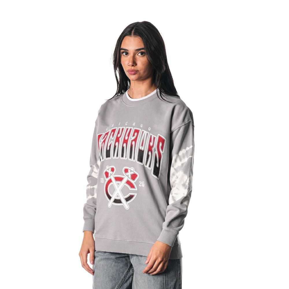 NHL Chicago Blackhawks The Wild Collective Unisex Tie-Dye Double Collar Pullover Sweatshirt