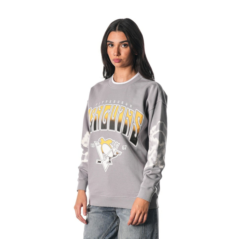 NHL Pittsburgh Penguins The Wild Collective Unisex Tie-Dye Double Collar Pullover Sweatshirt