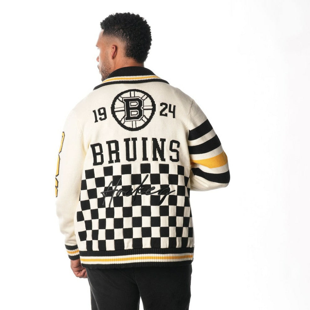 NHL Boston Bruins The Wild Collective Unisex Jacquard Full-Zip Sweater