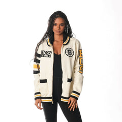 NHL Boston Bruins The Wild Collective Unisex Jacquard Full-Zip Sweater