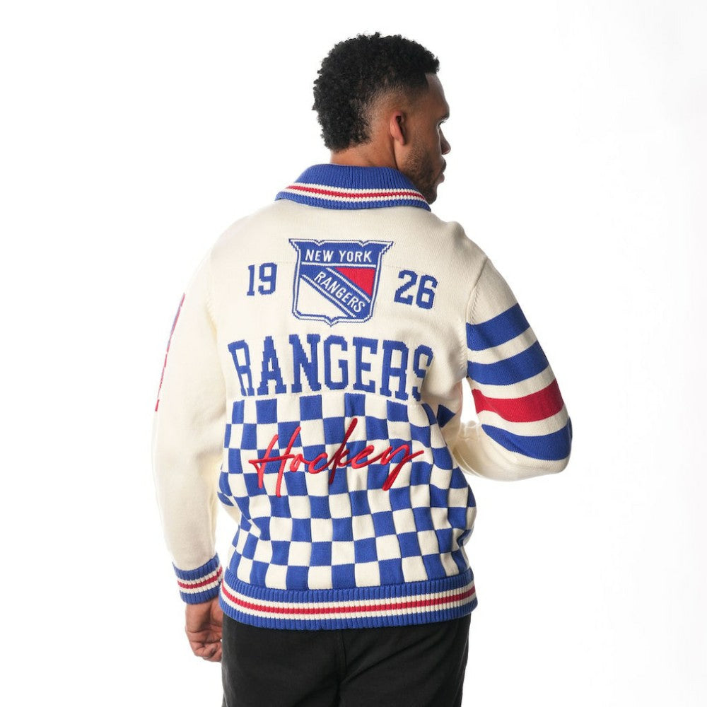 NHL New York Rangers The Wild Collective Unisex Jacquard Full-Zip Sweater