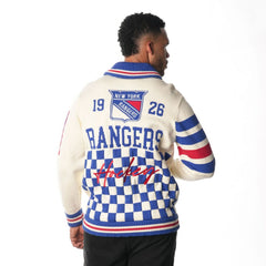 NHL New York Rangers The Wild Collective Unisex Jacquard Full-Zip Sweater