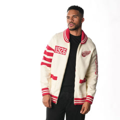 NHL Detroit Red Wings The Wild Collective Unisex Jacquard Full-Zip Sweater