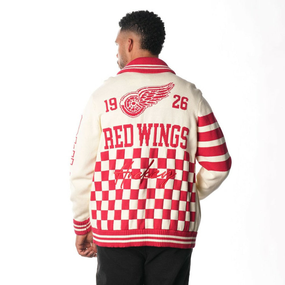 NHL Detroit Red Wings The Wild Collective Unisex Jacquard Full-Zip Sweater