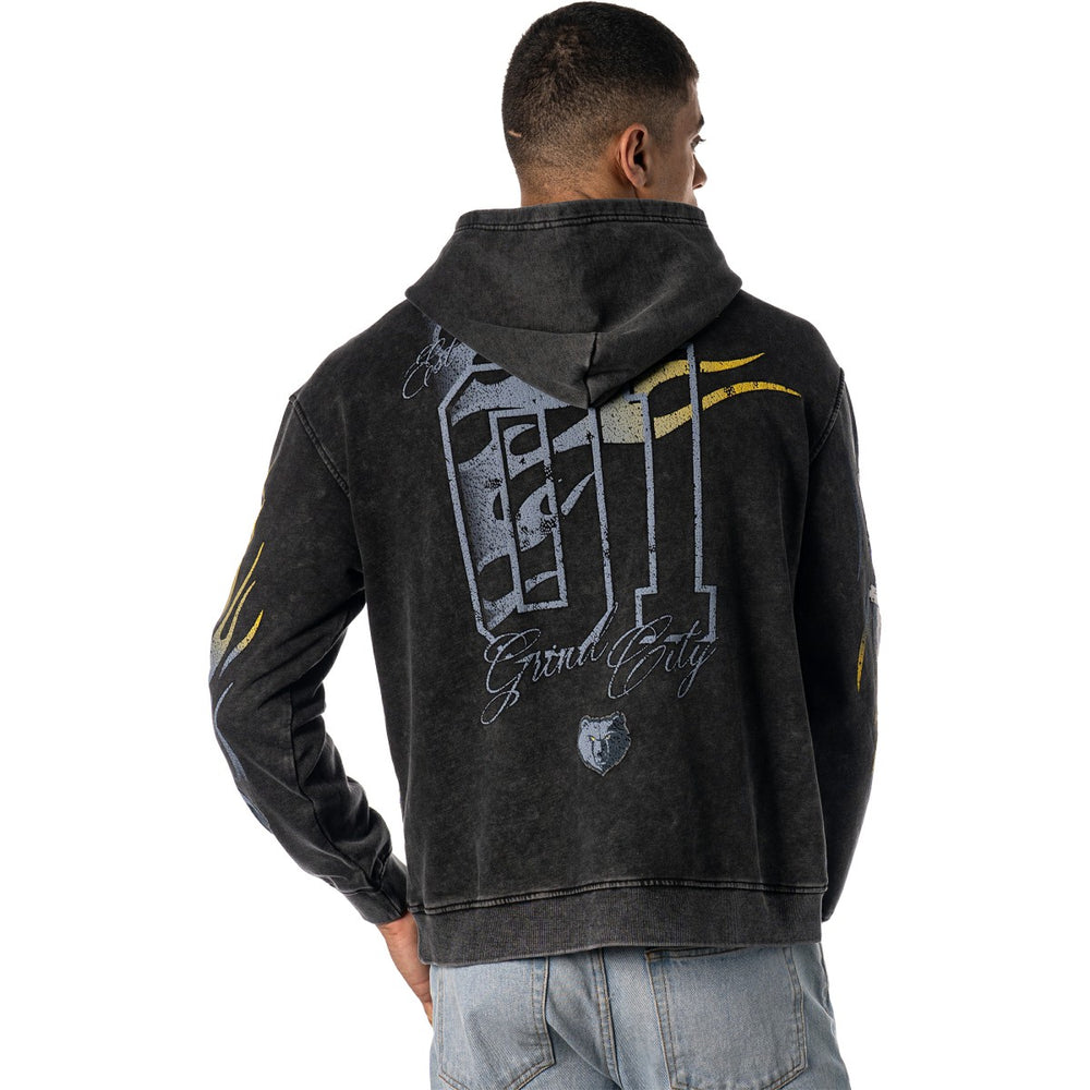 Memphis Grizzlies The Wild Collective Unisex Acid Wash Flame Pullover Hoodie