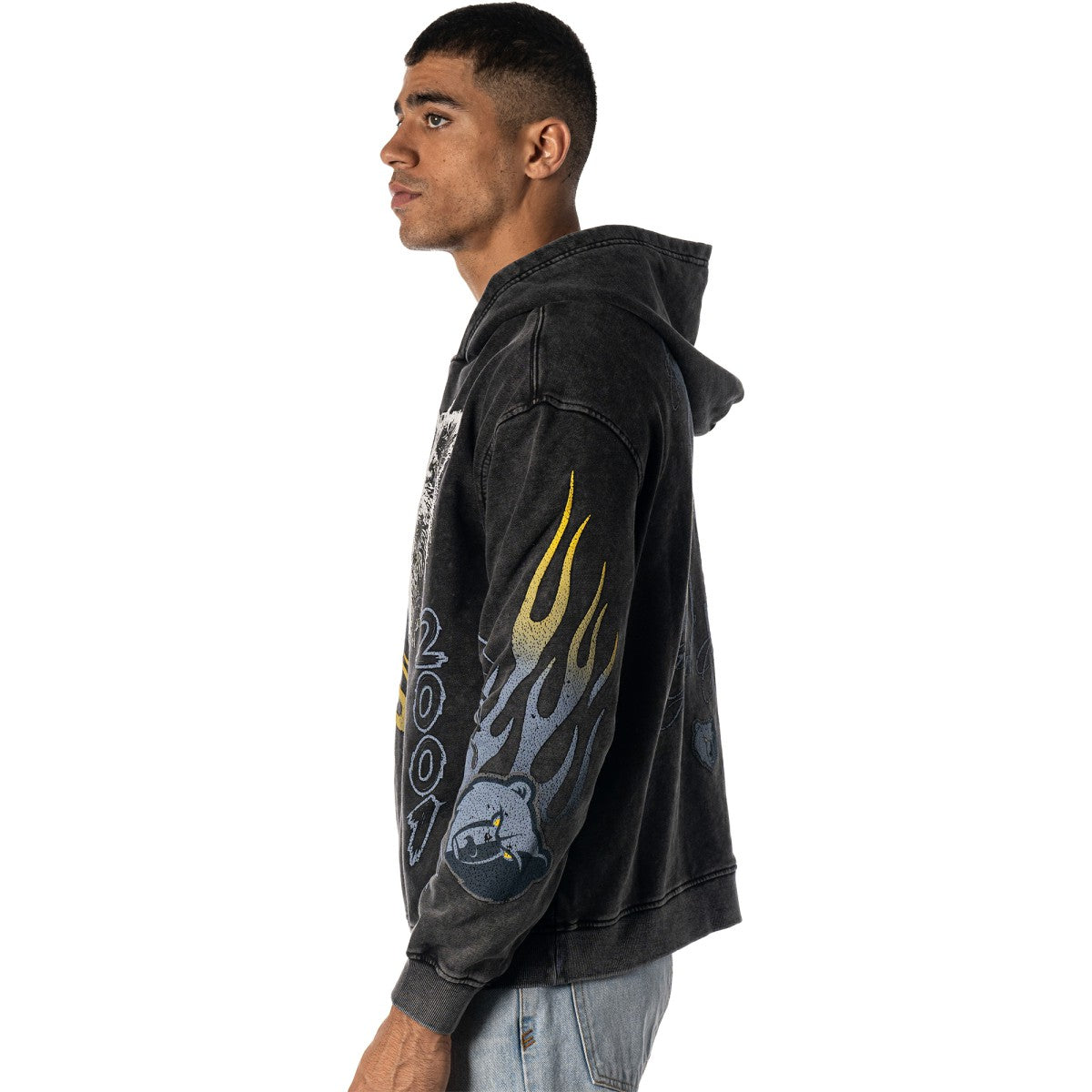 Memphis Grizzlies The Wild Collective Unisex Acid Wash Flame Pullover Hoodie