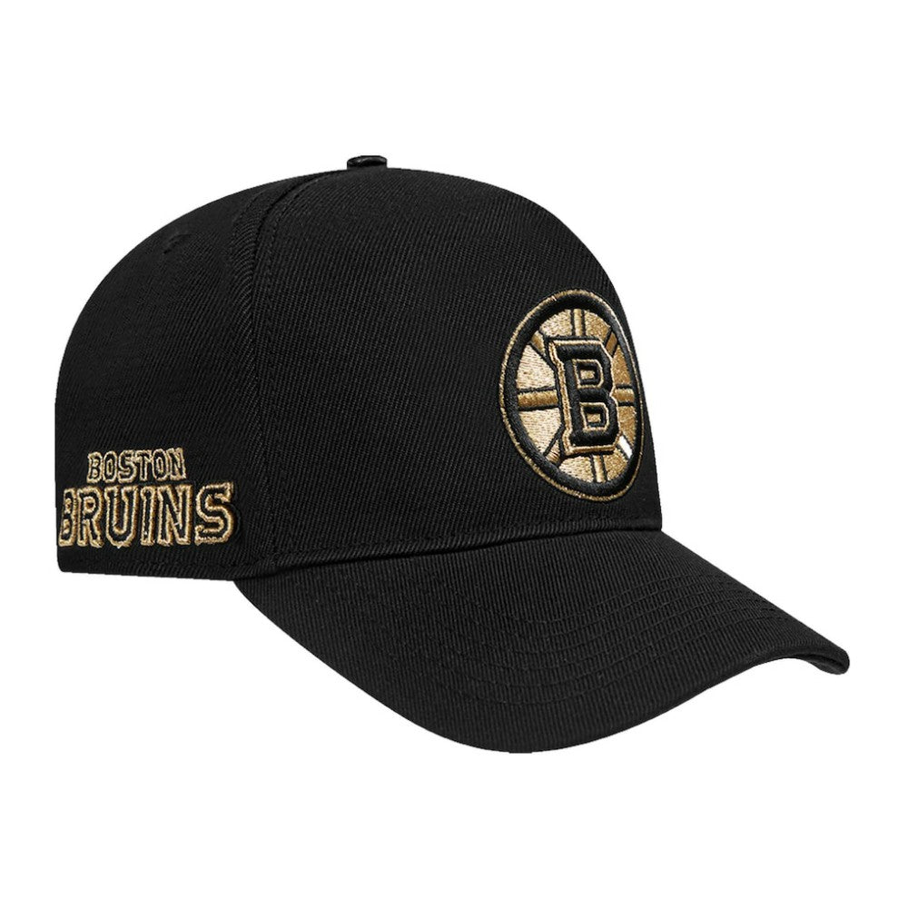 NHL Boston Bruins Pro Standard Metallic Logo Pinch Front Adjustable Hat
