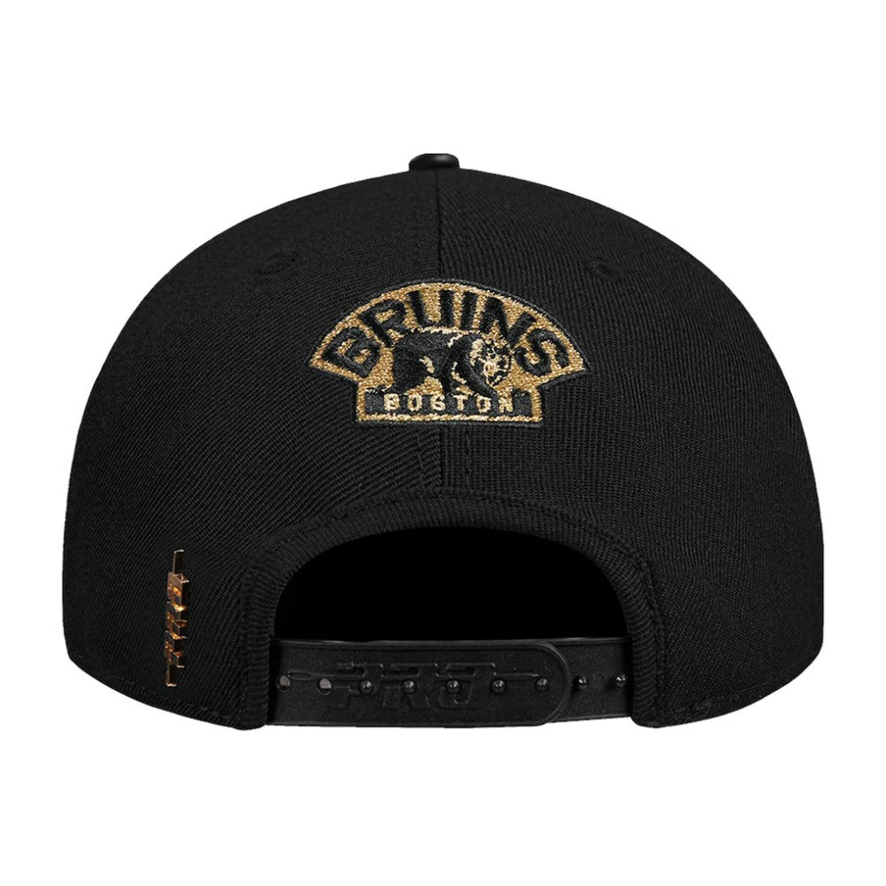 NHL Boston Bruins Pro Standard Metallic Logo Pinch Front Adjustable Hat
