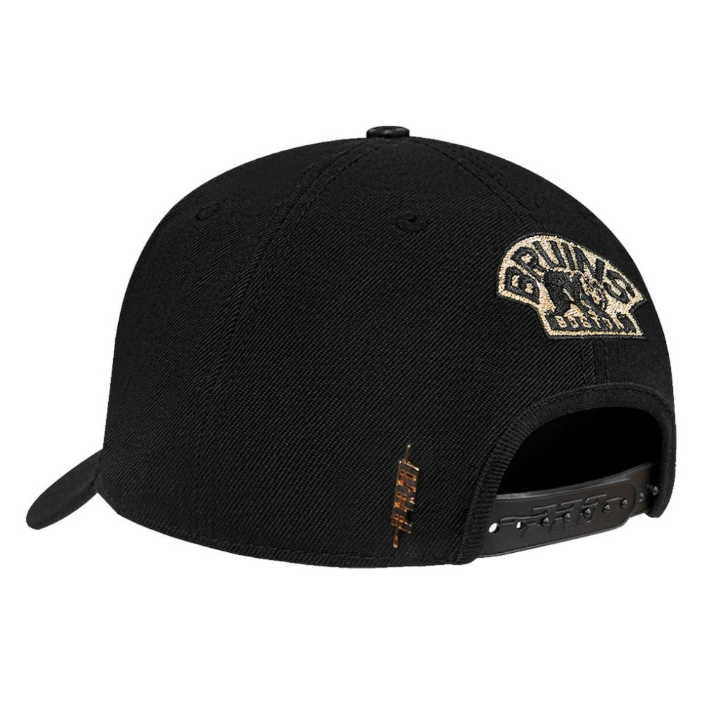 NHL Boston Bruins Pro Standard Metallic Logo Pinch Front Adjustable Hat