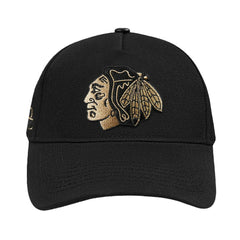 NHL Chicago Blackhawks Pro Standard Metallic Logo Pinch Front Adjustable Hat