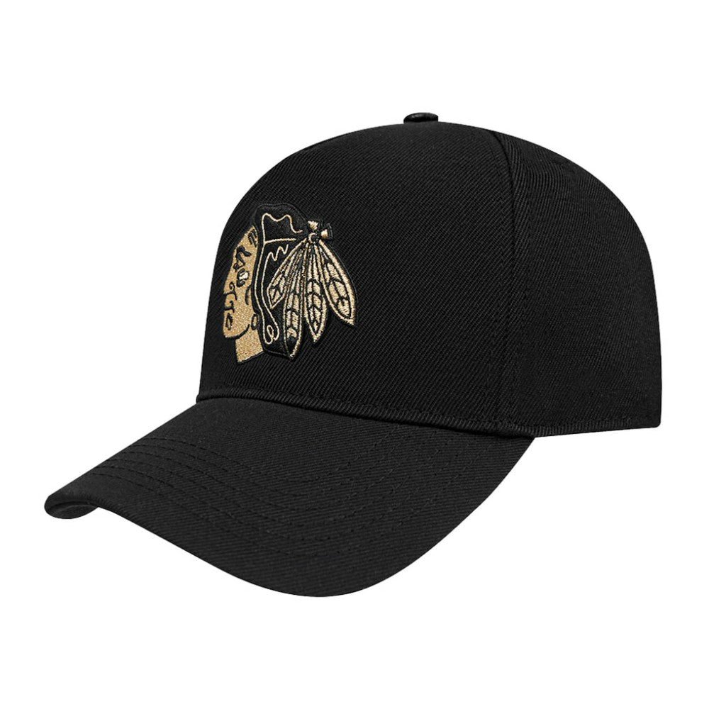 NHL Chicago Blackhawks Pro Standard Metallic Logo Pinch Front Adjustable Hat