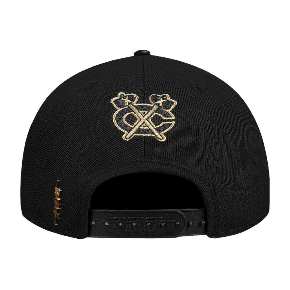 NHL Chicago Blackhawks Pro Standard Metallic Logo Pinch Front Adjustable Hat