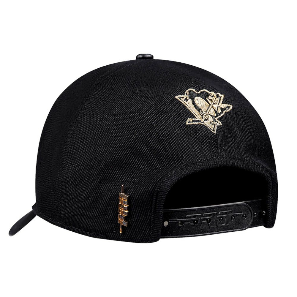 NHL Pittsburgh Penguins Pro Standard Metallic Logo Pinch Front Adjustable Hat