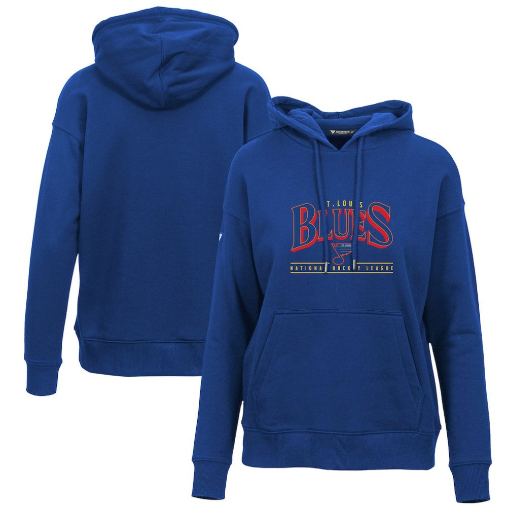 NHL St. Louis Blues Levelwear Women's Retro Adorn Spellout Pullover Hoodie