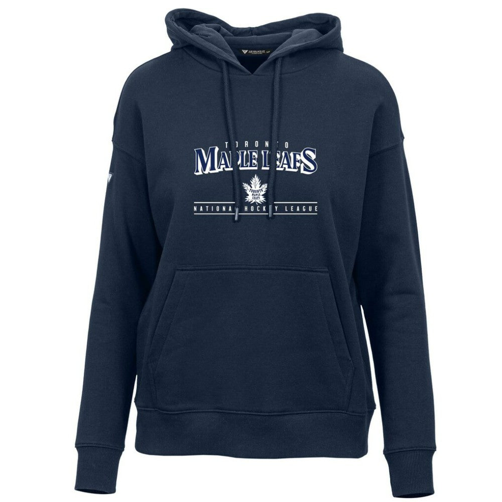 NHL Toronto Maple Leafs Levelwear Women's Retro Adorn Spellout Pullover Hoodie