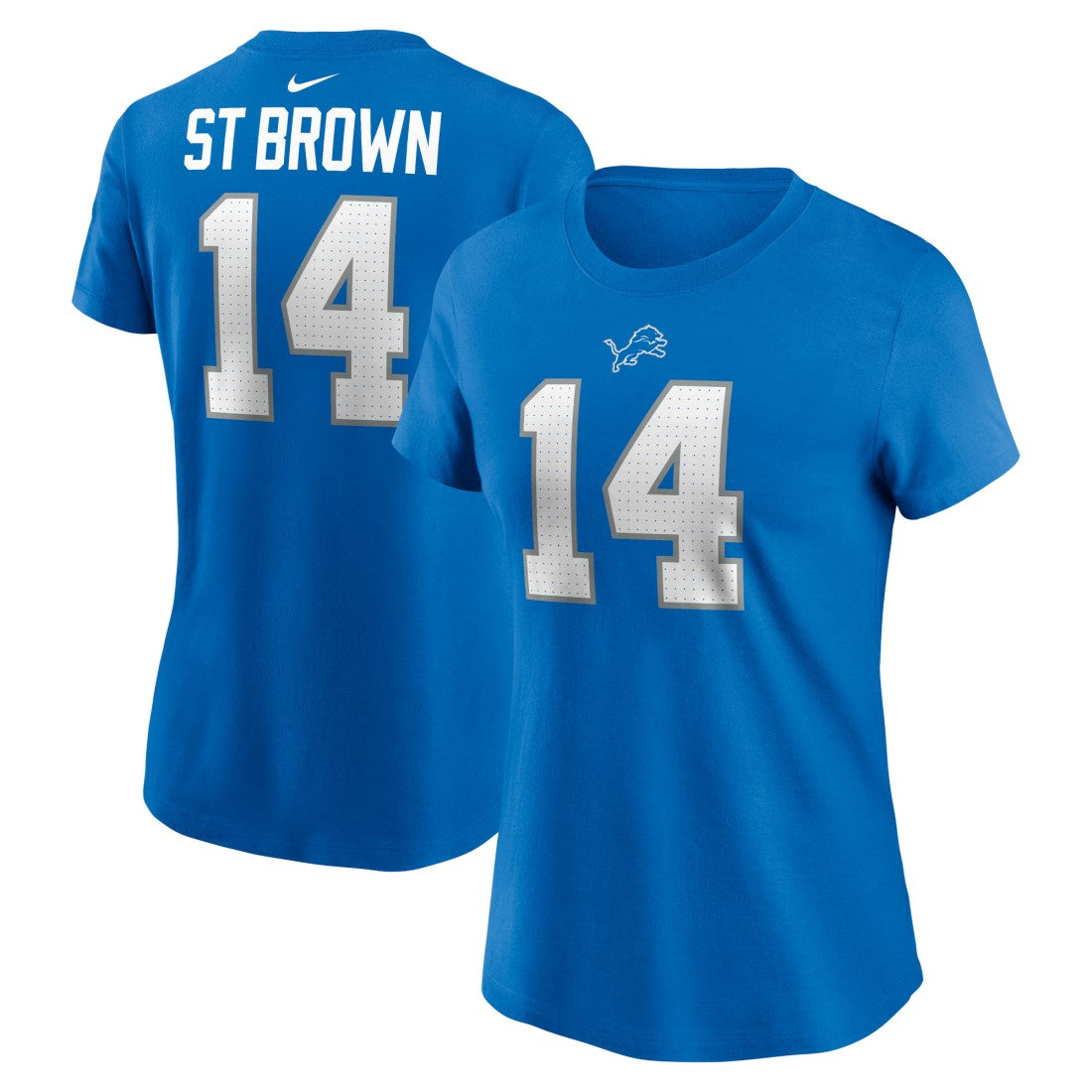 Amon-Ra St. Brown  Women's Player Name & Number T-Shirt - Detroit Lions T-shirts