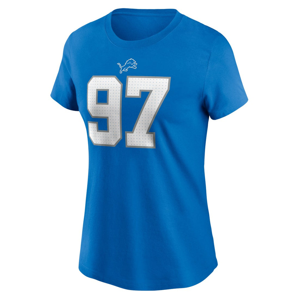 Aidan Hutchinson  Women's Player Name & Number T-Shirt - Detroit Lions T-shirts