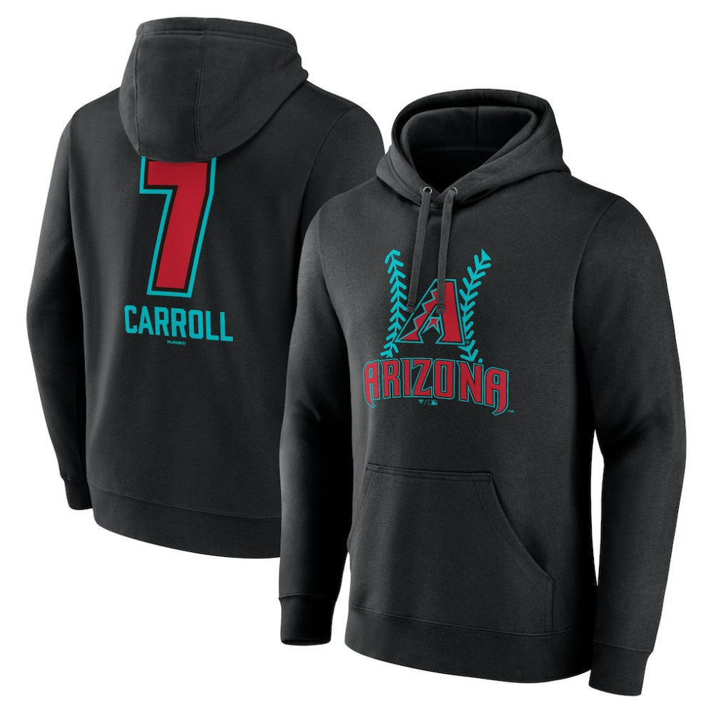 Black Corbin Carroll Arizona Diamondbacks Name & Number Fastball Pullover Hoodie
