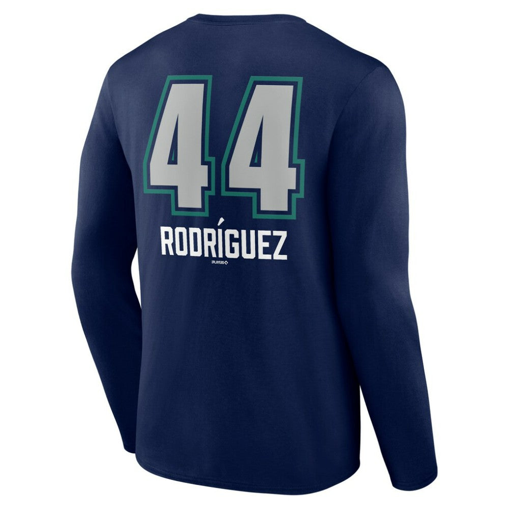 Navy Julio Rodríguez Seattle Mariners Name & Number Fastball Long Sleeve T-Shirt