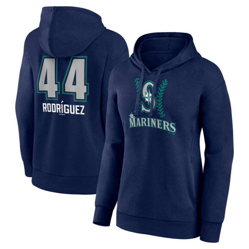 Navy Julio Rodríguez Seattle Mariners Women's Name & Number Fastball Pullover Hoodie