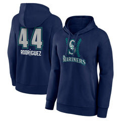 Navy Julio Rodríguez Seattle Mariners Women's Name & Number Fastball Pullover Hoodie