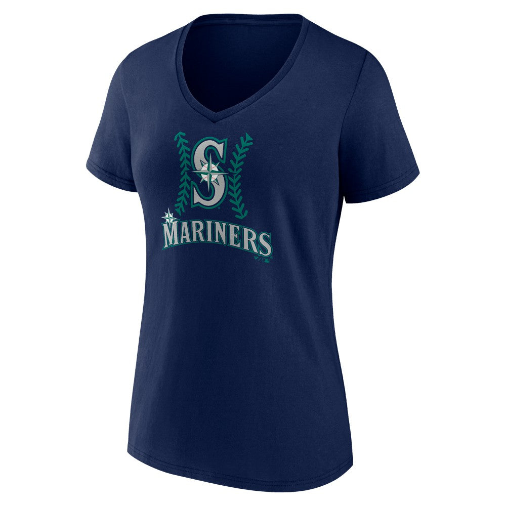Navy Julio Rodríguez Seattle Mariners Women's Name & Number Fastball V-Neck T-Shirt