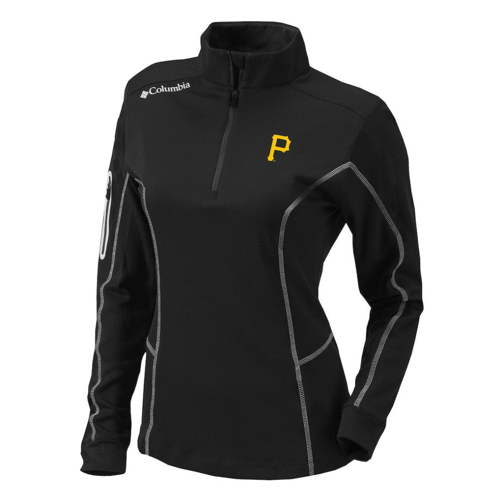 Black Pittsburgh Pirates Columbia Women's Omni-Wick Shotgun Quarter-Zip Pullover Top