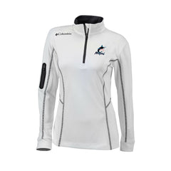 White Miami Marlins Columbia Women's Omni-Wick Shotgun Quarter-Zip Pullover Top