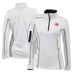 White Cincinnati Reds Columbia Women's Omni-Wick Shotgun Quarter-Zip Pullover Top
