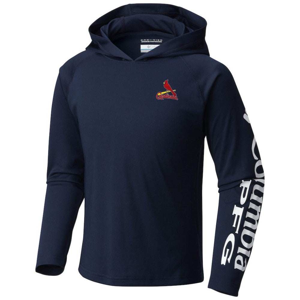 Navy St. Louis Cardinals Columbia Youth Terminal Tackle Long Sleeve Hoodie T-Shirt
